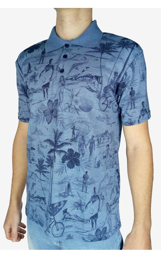 5075a camisa polo tropical azul