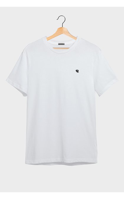camiseta masculia algodao meia malha premium branco riacci